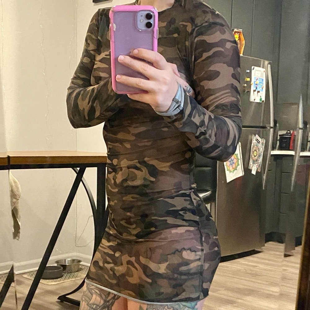 Mesh Camo Minidress